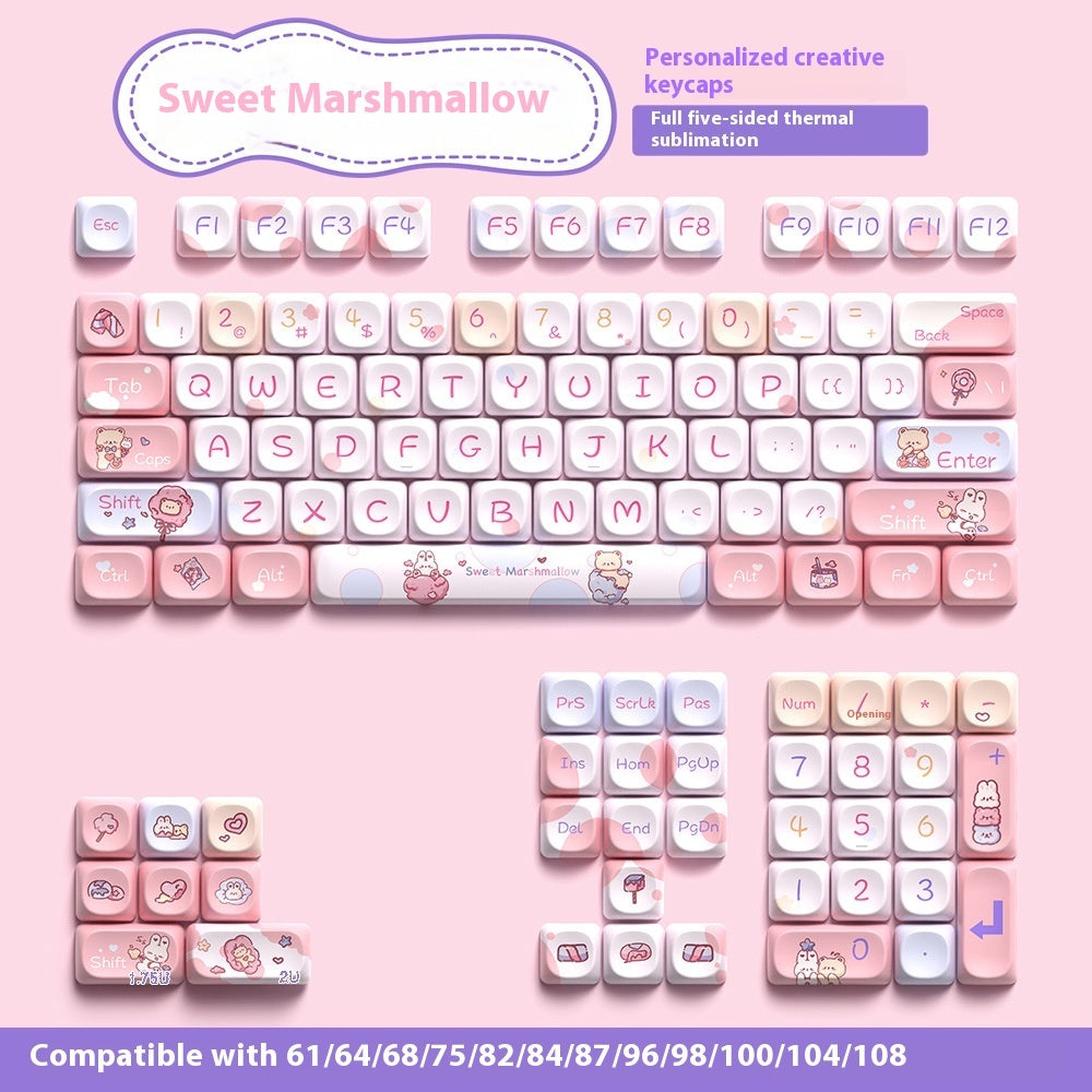 Five-sided Sublimation Moa Highly Cute Personality Fit Mechanical Keyboard Cap