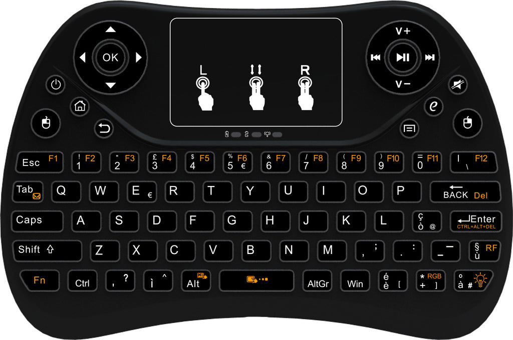 Mini touch keyboard with seven-color backlight English