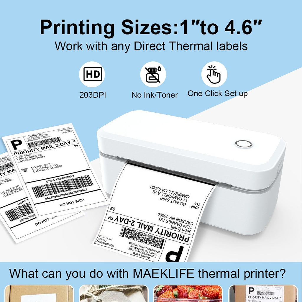 4-inch Portable Wireless Thermal Mini Label Printer For Express Delivery Waybills
