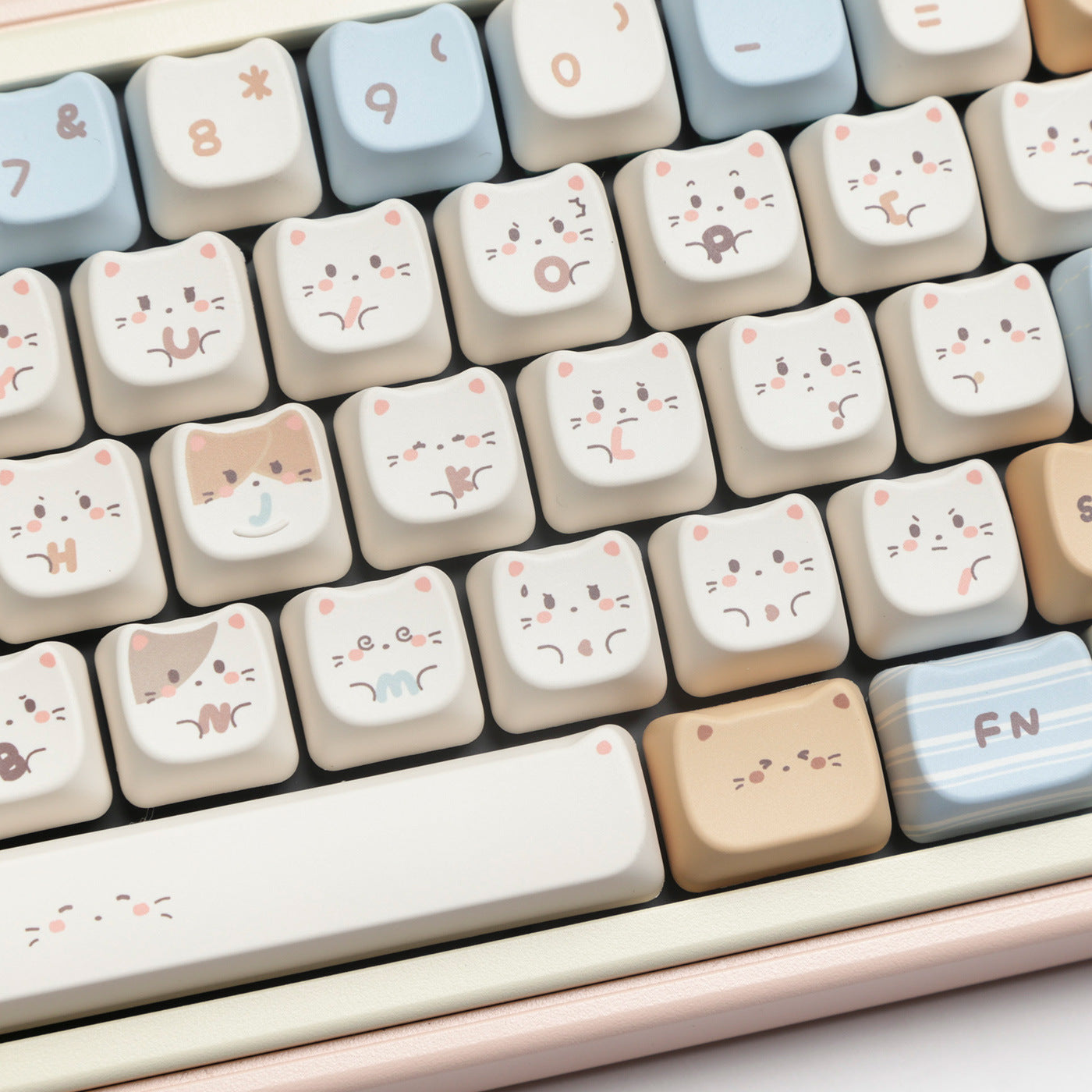 High Sea Salt Cat Full Set PBT Sublimation Key Cap March Past Space 7u Supplement