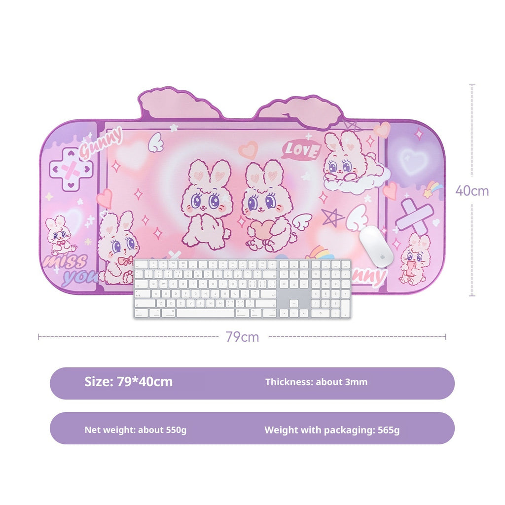 Original Fluffy Rabbit Oversized Mouse Pad Special-shaped Large Table Mat