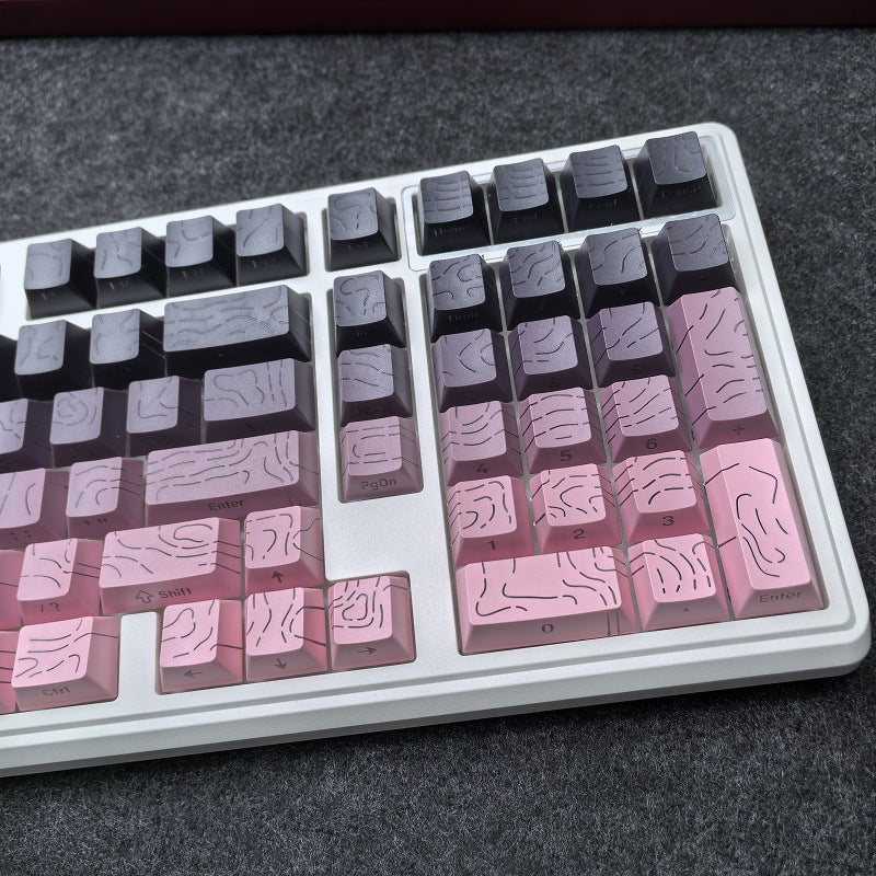 Black Rose Contour Line Two-color Crack Luminous Key Cap