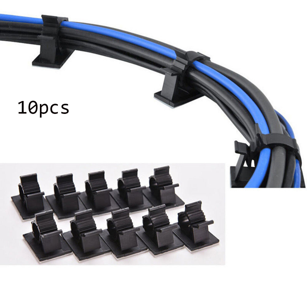 10PCS 13mm nylon Black adhesive cable clamp Wire Cable Clip