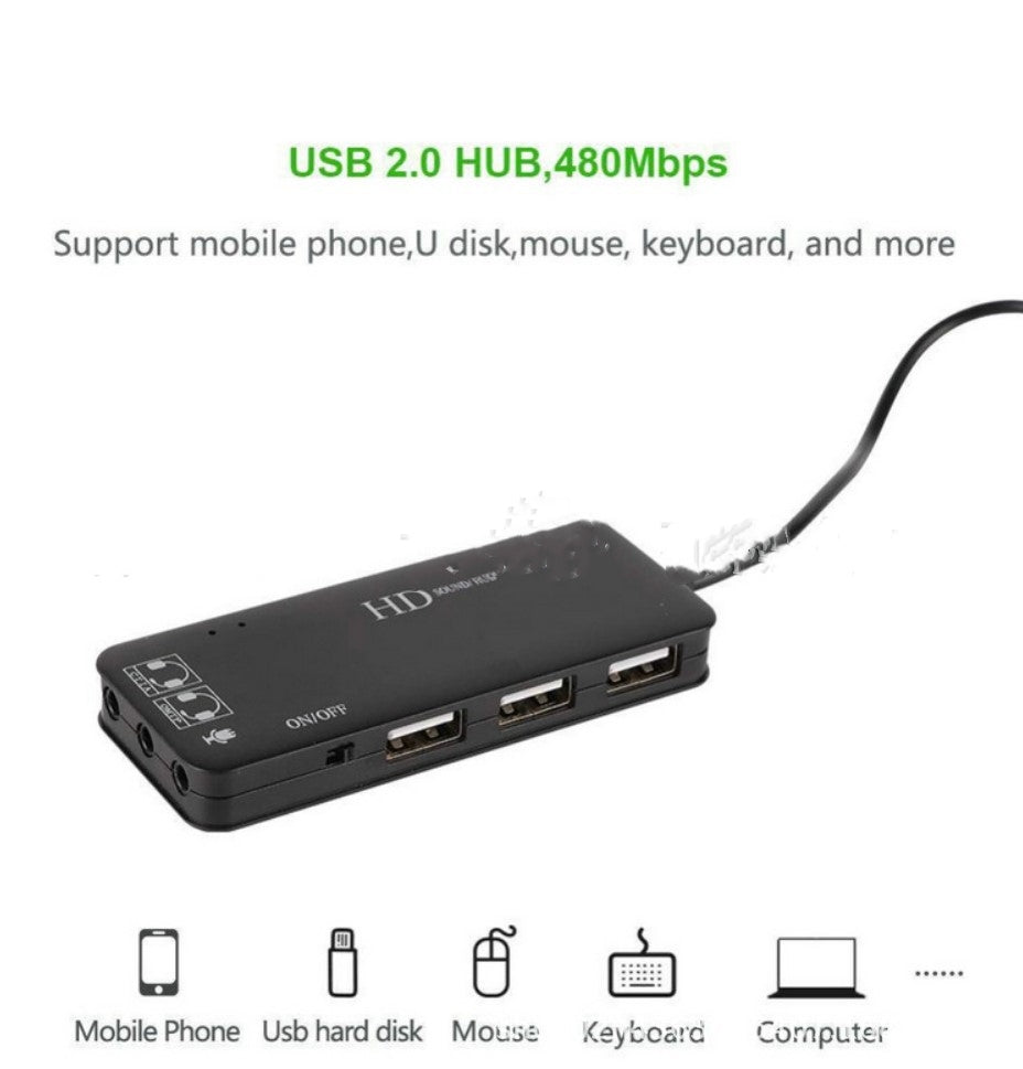 Docking 2.0hub Hub With 7.1 Audio Converter Drive-free Multifunction Docking