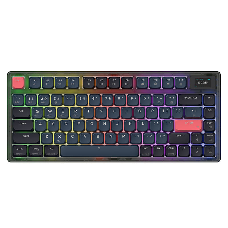 Ajazz AK832PRO Color Screen Wired Bluetooth 24 Three-mode Mechanical Keyboard Gasket Structure Short Axis PBT Key Cap