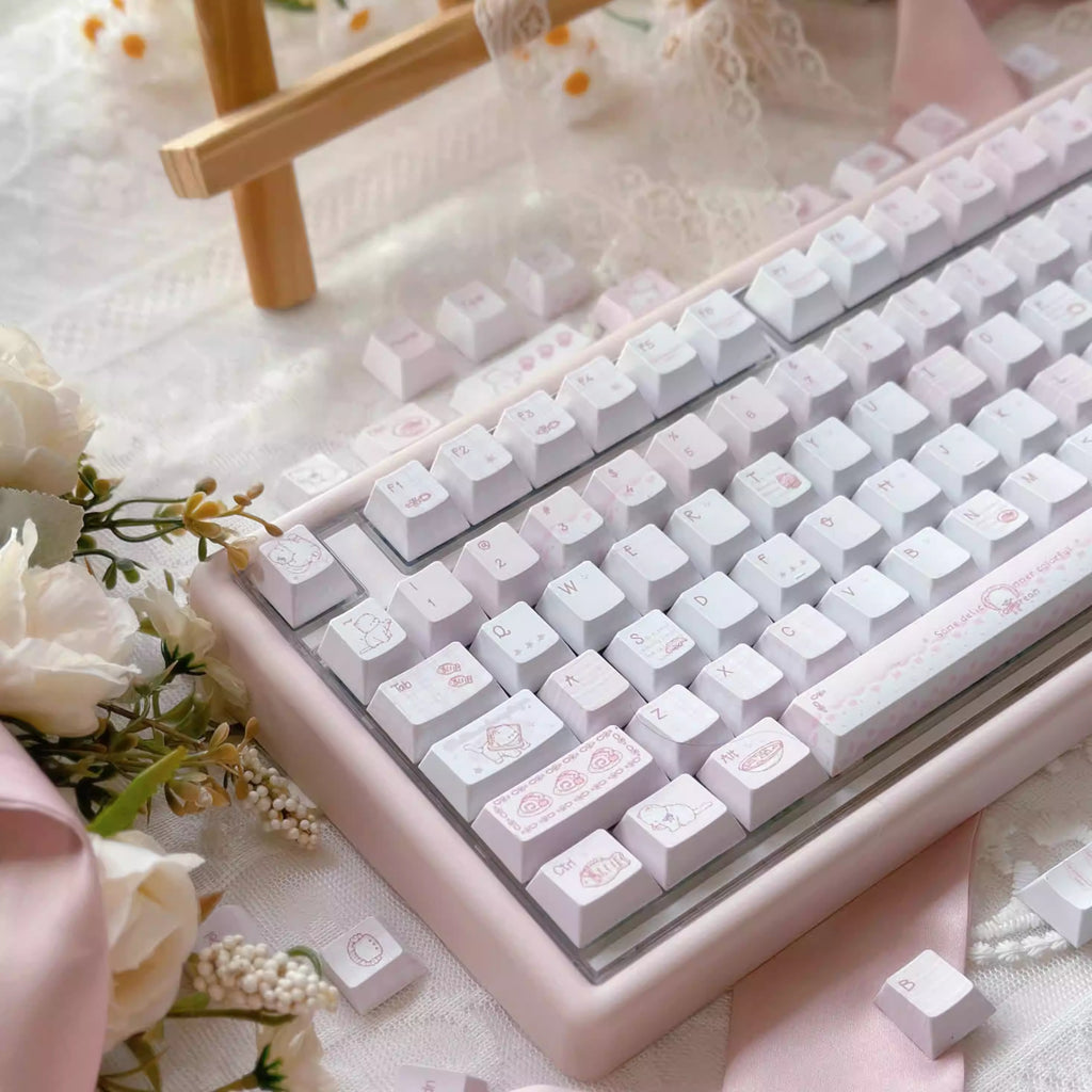 Dessert Meow Original Height Five-sided Sublimation Keycaps Suitable For Mechanical Keyboards