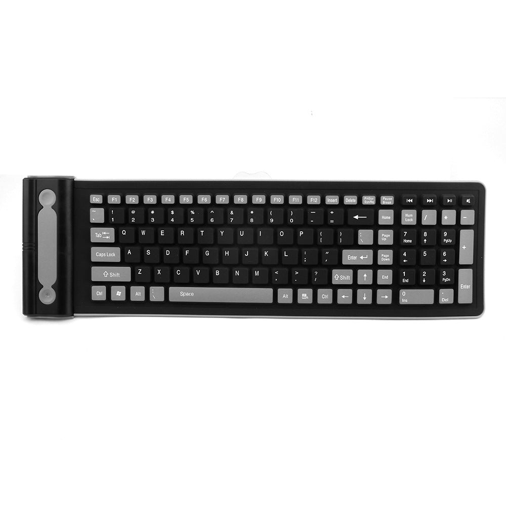 24g Wireless Mute Folding Keyboard Waterproof Silicone Portable