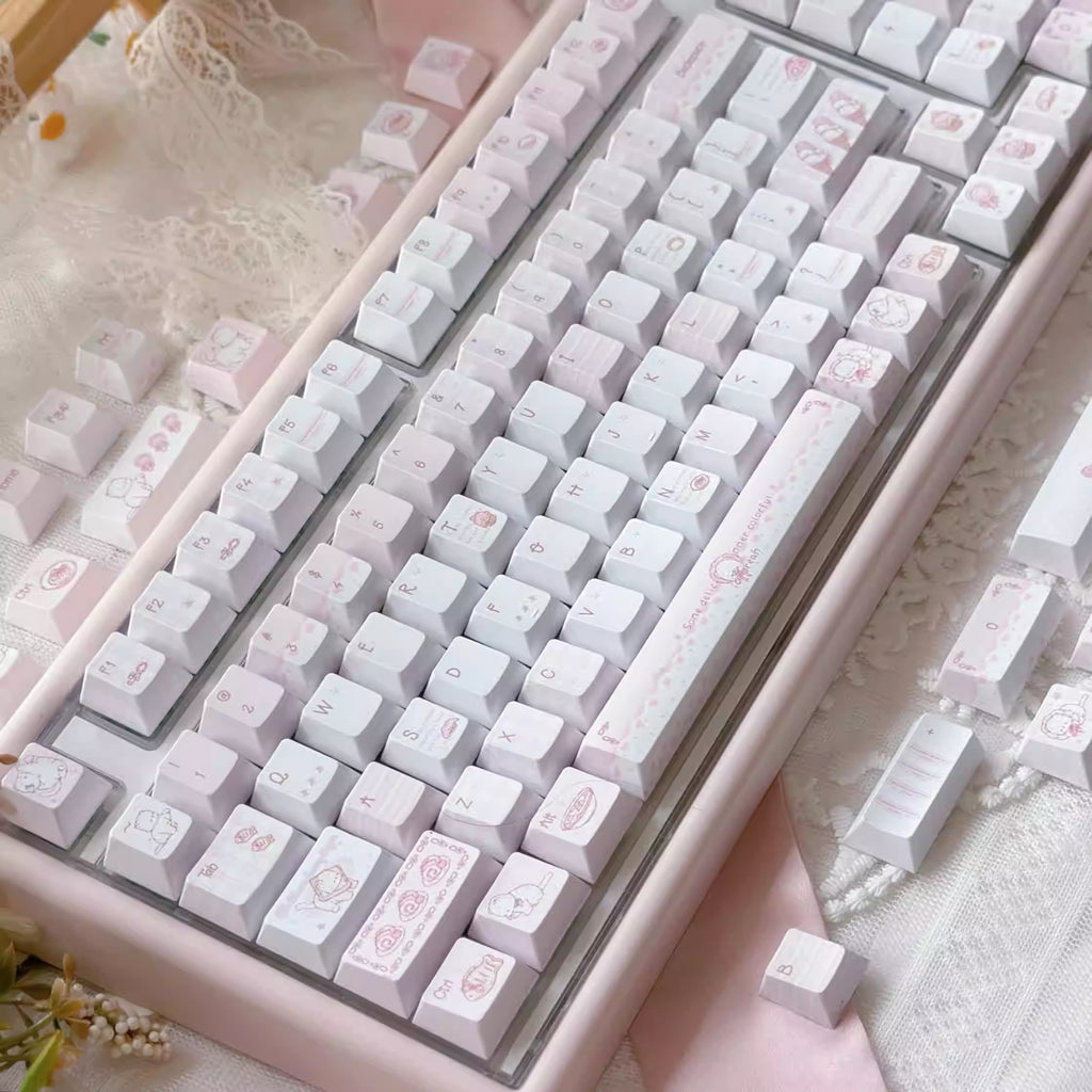 Dessert Meow Original Height Five-sided Sublimation Keycaps Suitable For Mechanical Keyboards