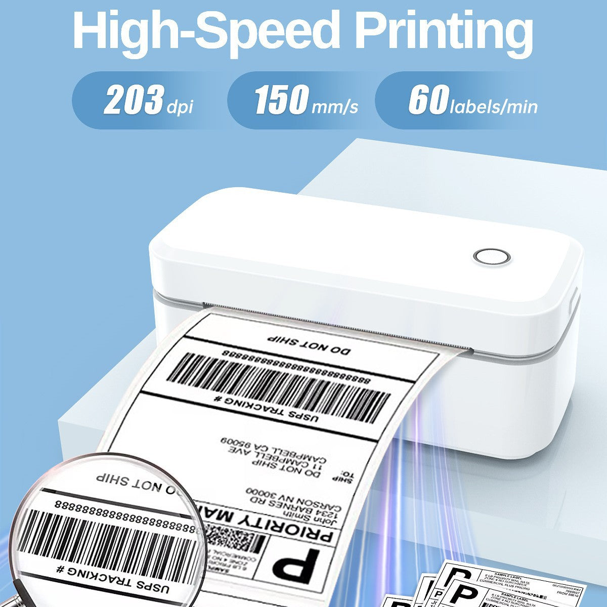 4-inch Portable Wireless Thermal Mini Label Printer For Express Delivery Waybills