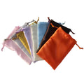 (50pcs/lot) soft satin drawstring bag gift packaging wedding pouch many color customize size & logo