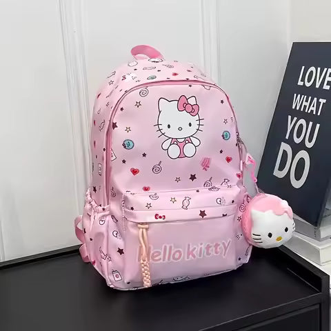 1 Set Hello Kittys Backpack, Kuromis Cinnamorolls Cute Daypack, Cartoon Anime Schoolbag Bag, Girl Casual Travel Commute Knapsack