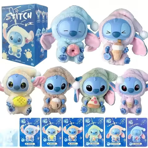 +# Stitch Eat Something Before Sleep Series Blind Box Plush Vinyl Toys Cute Doll Labu V3 Mystery Box Bag Pendant Decor Gift