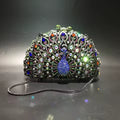 Peacock Rhinestone Women Bags Luxury Bling Shiny Handbags Metal Chain Crystal Party Bags Elegant Designer Eveing Clutch Purse