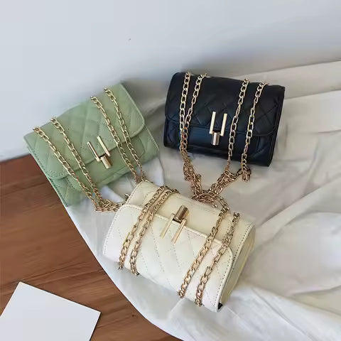 1 Pc Elegant Quilted PU Shoulder Bag For Women, Mini Magnetic Flap Closure Crossbody Bag Perfect For Daily Use /Commut