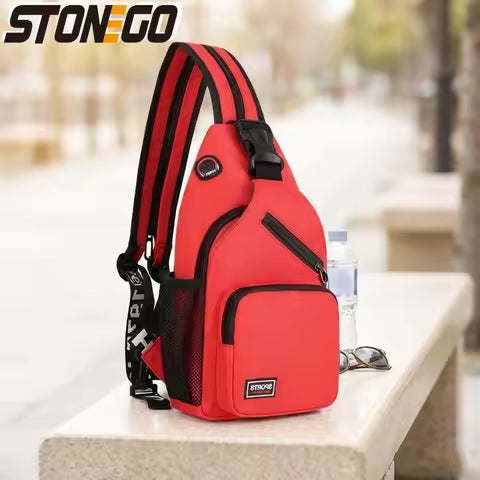 Men's and Women's Multi-functional Messenger Shoulder Backpack with Headphone Hole Travel Backpack