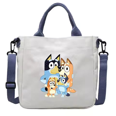 Cartoon Dog Crossbody Bags One Shoulder Bag Canvas Student Carrying Satchel Girl Cartoons Large Capacity Totes Package Gift