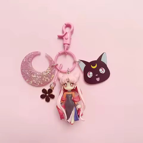 Cute Sailor Moon Keychain Anime Cosplay Accessory Kawaii Bag Charm for Women Girls