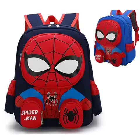 -@ Spiderman Kawaii Backpacks Super Heroes Student School Bag Cartoon 3d Stereo Kindergarten Backpack Children's Travel Bag Gift