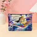 1 Disney Aladdin Jasmine Princess Makeup Bag with Magic Carpet Flying Fantasy Print, Jewelry Storage Bag, Perfect Travel Zipper Storage Bag - Fun Birthday Gift
