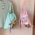 1 large capacity small fresh drawstring backpack transparent storage bundle pocket everything cute bag