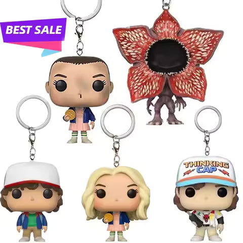#2026 ELEVEN Demogorgon DUSTIN Barb Steve Robin Keychain Toy Vinyl Figure Pocket Things Keychain Model Toys