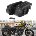 1 Pair Motorcycle Saddlebags PU Leather Rivets Universal Motorcycle Racing Tool Side Bags 43x15x26cm Large Capacity Waterproof