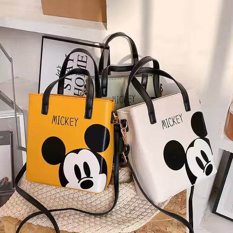 Disney Mickey Mouse Handbag Crossbody Bags Cartoon Figures PU Shoulder Bag Storage Backpack Tote Bag Adult Women Christmas Gifts