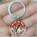 1 Jack Russell Dog Keychain - Retro style Zinc Alloy, Text "Caution: Jack Russell Safety Protection", Perfect Gift for Dog Enthu
