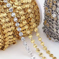 1 Meter Stainless Steel Round Embossing Small Discs Chains for DIY Necklace Bracelet Jewelry Making Accessories