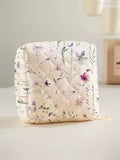1 portable sanitary napkin storage bag, featuring floral patterns and diamond mesh material, lightweight women's tissue bag