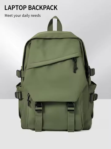 Solid Color Shoulder Backpack Bag for Boys Girls Nylon School Knapsack Korean Bookbag Teen Sports College Laptop Travel Backpack