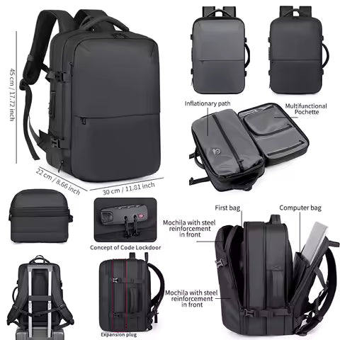 New Style Backpack with Large Capacity, Compressible Travel Bag, School Bag, Computer Bag with Vacuum Compression Bag