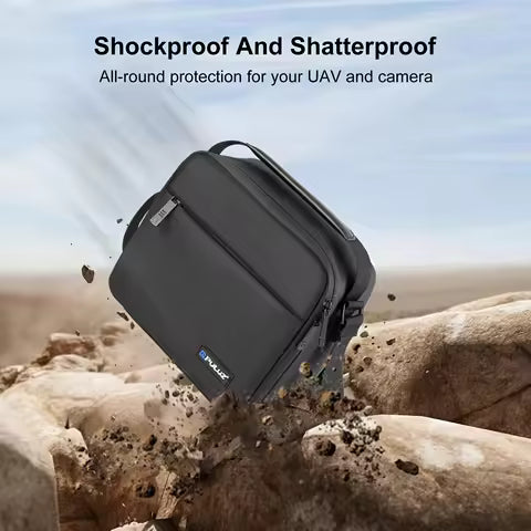 PULUZ Water-Resistant PU Fabric Drone Accessories Storage Bag Camera Photography Bag For DJI Mini Series / Osmo Pocket Series