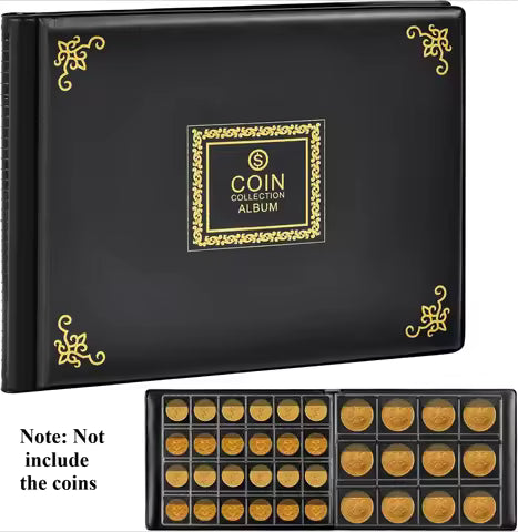 (CASE ONLY)Coin Collection Supplies Holder Book for Collectors, 300 Pockets Coin Collection Organizer Album for 20/25/ 27/30/