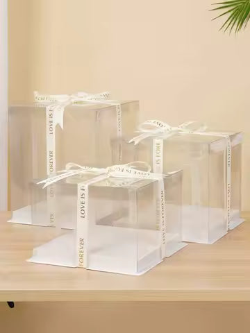 1 birthday cake box baking packaging box cake box/Without ribbon (Please remove the protective film before use)