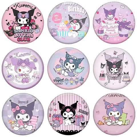 Cartoon Anime Kuromi Brooch Kawaii Melody Lapel Badge Backpack Shirt Hat Metal Pin Cute Accessories Kids Birthday Gifts