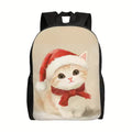 1 Adorable Kitten Christmas Scarf Backpack - Christmas, Travel, Everyday School Bag with Sturdy Shoulder Straps