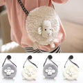 Cute Sheep Shape Crossbody Bag for Girls Toddler Mini Coin Purse Wallet Crossbody Bag for Kids Plush Soft Sweet Purses Organizer