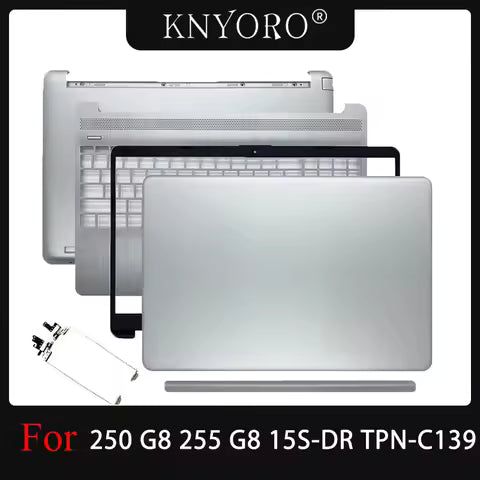 New Replace Case for HP 255 250 G8 G9 15-DW 15Z-GW 15S-DR TPN-C139 LCD Back Cover Bezel Palmrest Bottom Case Hinges L52007-001