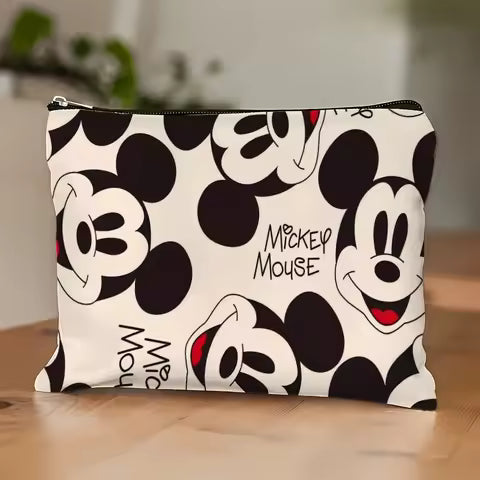 1 Disney Mickey Mouse Cosmetic Bag - Official Mickey Ear Design - Cute Multifunctional Zipper Bag for Women, Jewelry Storage Bag, Perfect Travel Zipper Organizer - Fun Birthday Gift