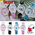 Snoopy Cartoon Children Watch Anime Figure Casual Electronic Quartz Watch Boys Girls Kawaii Puppy Wristwatch Birthday Gift Toys