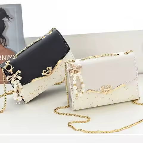 1 Pcs Versatile New Cute and High-end Handbag for Female College Students Fashionable and Versatile Chain Crossbody Shoulder Bag