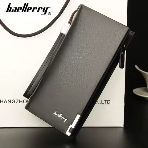 Men's Durable Business style Short PU Wallet RfId Blocking Slim Card Case Personalized Business Gift