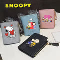 Snoopy Women Man Upscale Wallets Clutch Business PU Leather Small Coin Purse Credit Card Holder Portable Kawaii Birthday Gifts
