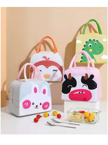 1 lunch bag cartoon animal baby storage bag, insulated lunch box, hand-held hanging bag, waterproof baby handbag (animal series)
