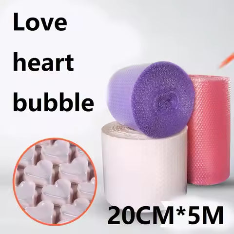 0.2*5M Heart Bubble Wrap Buffer Foam Roll for Packaging Packaging Bubblewrap Bubble Paper Buffer Bubble Wrap Pouches QPD01