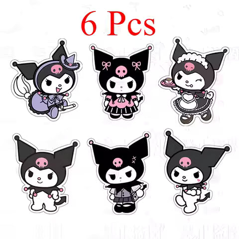 1 Set Cartoon Sanrio Kuromi Brooch Enamel Lapel Badge Pins Backpack Jacket Collar Bag Accessories Acrylic Jewelry Gifts