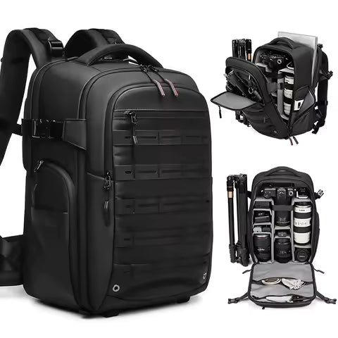 1 DSLR photography bag, multi-functional drone bag, large size with TSA lock, dry wet separation, 17 inch laptop integrated bac