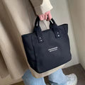 1pc Classic Canvas Tote Bag, Durable Textile Material, Versatile Solid Color Shoulder Bag for Work and Everyday Use