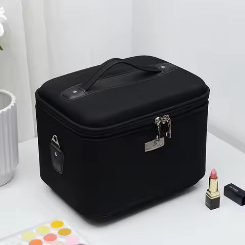 Waterproof nylon cosmetic case multi-layer large-capacity handheld shoulder cosmetic storage and organization bag